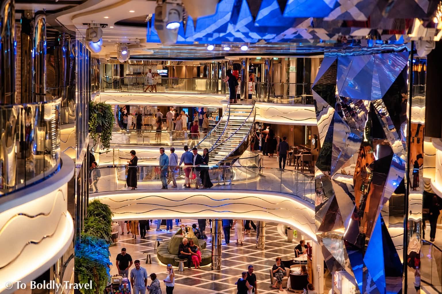 the ship's multi-deck atrium